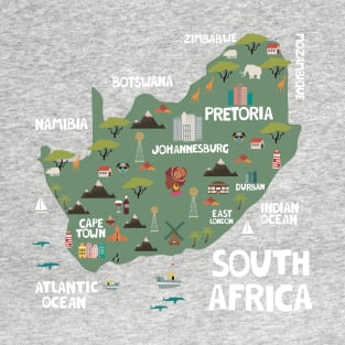 South Africa Illustrated Map T-Shirt